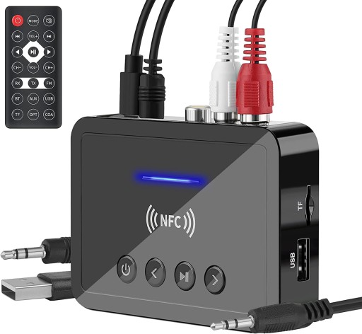 HUUPRO M6 NFC-приемник/адаптер/передатчик 3 в 1 со светодиодной подсветкой Bluetooth 5.0 FM/TX/RX