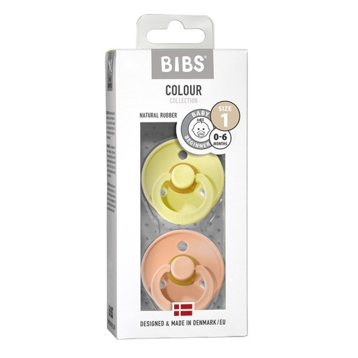 Соска BIBS 0-6 RUBBER 2 упаковки SUNSHINE PEACH