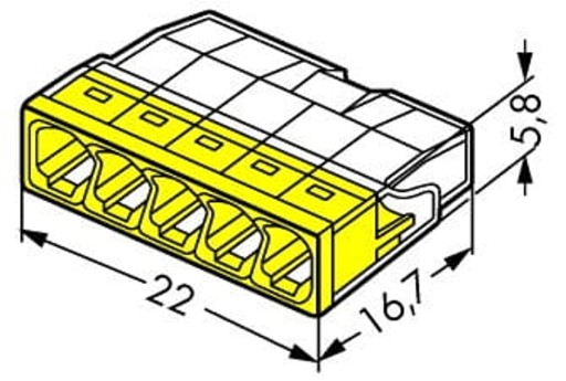 Złączka COMPACT do puszek inst. 5x WAGO 2273-205