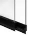 NT Шторка для ванны 100x150 SENSI BLACK наклонно-раздвижная, открывающаяся черная