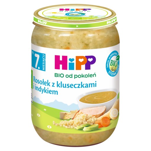 Бульон HiPP с пельменями и индейкой, БИО, 190г