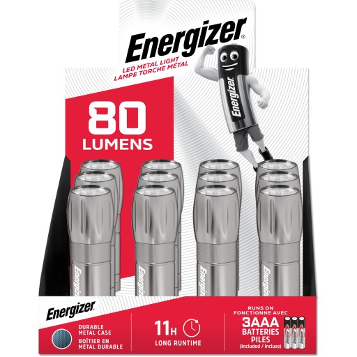 Светодиодный фонарик ENERGIZER Metal Light 3*AAA 80Люмен