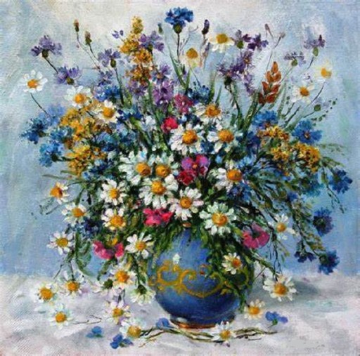 Cross -Stitch Blowers Bouquet Mulina Print 30x30