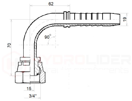 DKR-90 ZAKUCIE DN19 1-2SN G3/4 HYDROLIDER