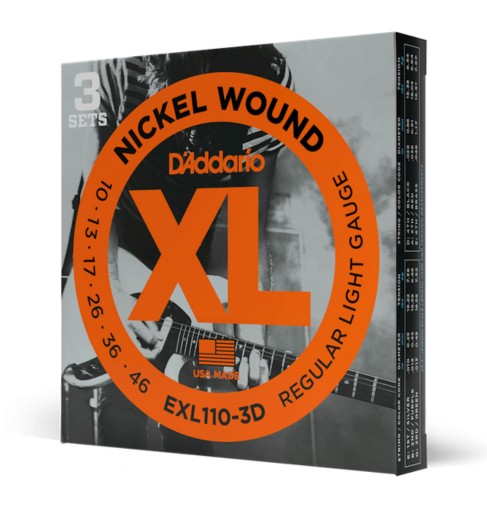 Гитарные струны D'addario EXL110, 3 шт.