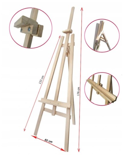 Malarski zestaw + sztaluga lite STABILNA trójnożna drewno PREZENT