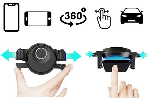 СЕТОЧНЫЙ ДЕРЖАТЕЛЬ ДЛЯ ТЕЛЕФОНА + АВТОМОБИЛЬНОЕ ЗАРЯДНОЕ УСТРОЙСТВО QUAD USB 4xUSB-C