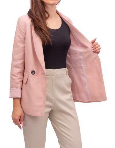 marynarka DAMSKA PUDROWY RÓŻ plus size 5XL 50