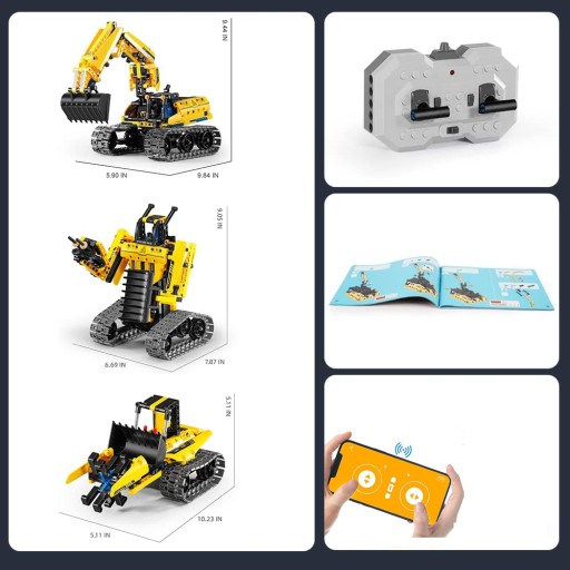 РОБОТ БОЛЬШОЙ НАБОР 3в1 ЭКСКАВАТОР БУЛЬДОЗЕР СТРОИТЕЛЬНЫЕ ИГРУШКИ DIY