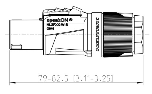 2-контактный разъем SPEAKON для кабеля NEUTRIK NL2FXX-W-S.
