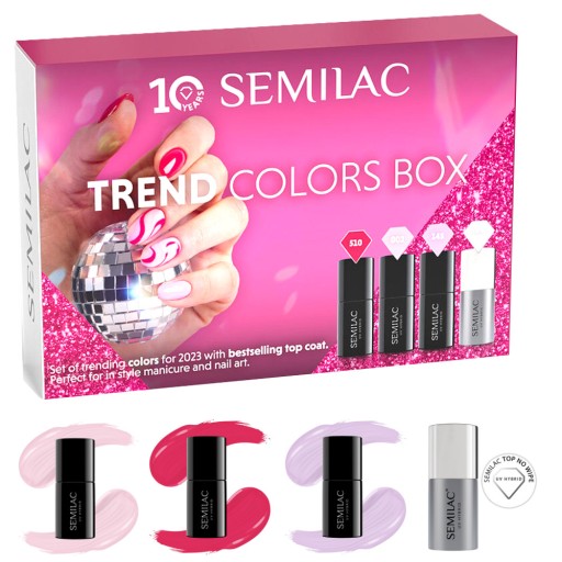 SEMILAC TOP NO НАБОР САЛФЕТОК + 3x HYBRID POLISH T