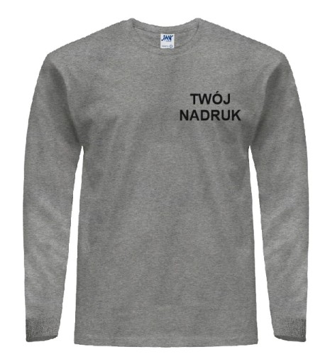 T-SHIRT MĘSKI Z DŁUGIM RĘKAWEM JHK SZARY S