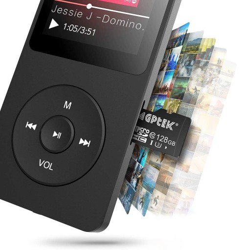 MP4 MP3-ПЛЕЕР РАДИО-ДИКТОФОН SD 16 ГБ Bluetooth 5.0-плеер, черный