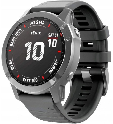 Черный ремень Garmin Fenix 7 Pro Solar (ширина 22 мм)
