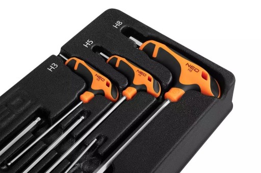 КЛЮЧИ ШЕСТИГРАННЫЕ 6 ШТ. ВСТАВКА 84-254 NEO Tools.