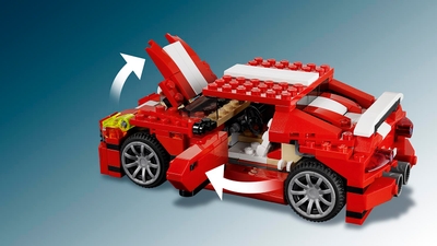 LEGO CREATOR 31024 Красные конструкции 3 в 1 Автомобиль-динозавр Самолет