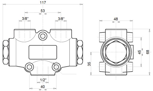 РАЗДЕЛЕНИЕ КЛАПАНА 50:50 V-EQ25 1/2 25-40л 250бар OM