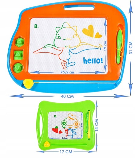 Kolorowy Znikopis Tablet Graficzny 2w1 Duży + Mały