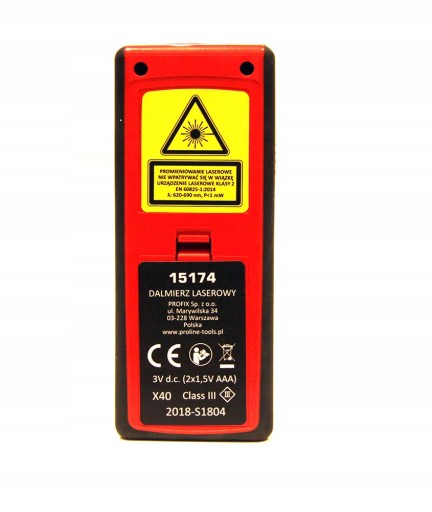 Dalmierz laserowy 40m, ce, proline