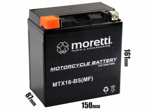 AKUMULATOR ŻELOWY 12V 14Ah ATV MTX16 YTX16 BASHAN QUAD MOTOCYKL SKUTER