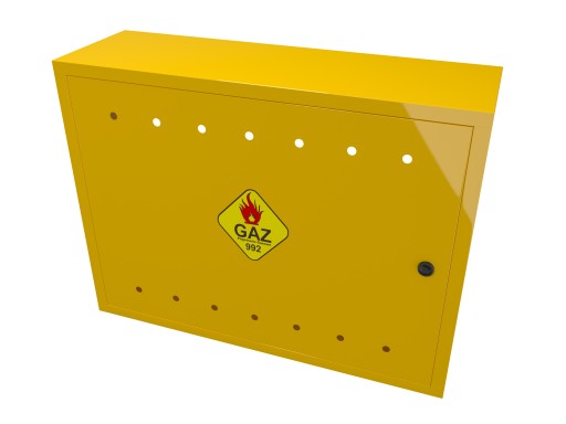 SKRZYNKA GAZOWA SZAFKA 60x80x25 ŻÓŁTA Z PLECAMI