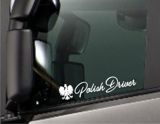 Naklejka na tira busa ciężarówkę POLISH DRIVER Orzełek *Kolory *44cm