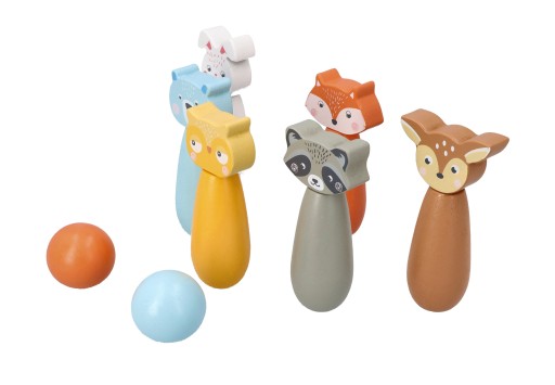 Деревянные кегли лесные звери 3+ Adam Toys