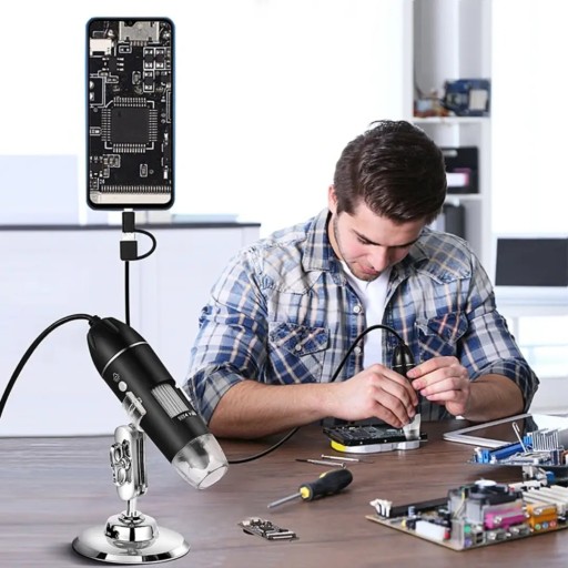 Mikroskop Cyfrowy na USB z Dużym Przybliżeniem x1600 2Mpx 8 LED