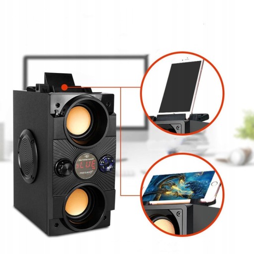 PRZENOŚNY GŁOŚNIK BLUETOOTH MOCNA BATERIA RADIO FM