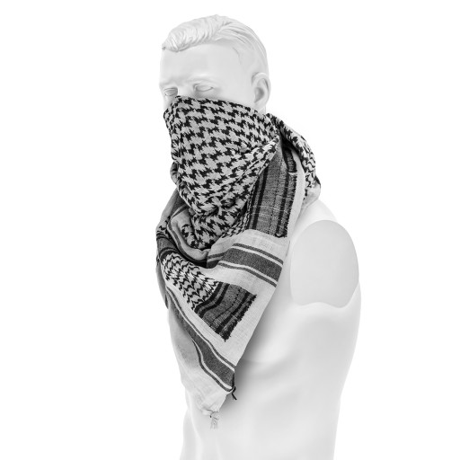 Шарф Arafatka Military Keffiyeh PLO 110 x 110 см TEXAR Белый и Черный