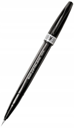 Pędzelowe PISAKI do MALOWANIA Mazak w Pędzelku Brush Sign Pen Artist Szary