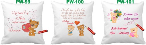 Poduszka na Walentynki żona mąż + z imiona imię Wzory MIX