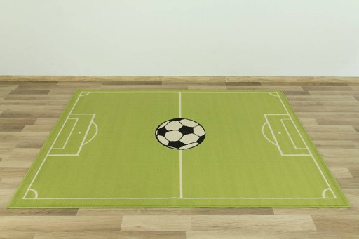 Зеленый молодежный коврик для футбольного поля мальчика 140x200 см.