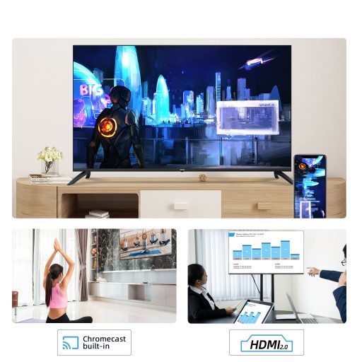 CHiQ 65-дюймовый 4K UHD Smart TV Android11 ​​БЕЗРАМОЧНЫЙ