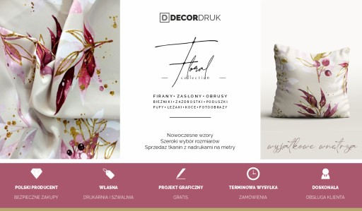Poszewka FLORAL wzór F21 | eleganckie piwonie
