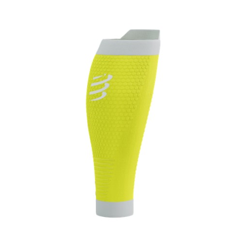 COMPRESSPORT Opaski kompresyjne na łydki R2V3 safe yellow/white T3