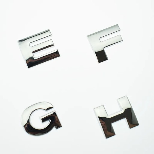 3D Metal Car Stickers Alphabet Badge Chrome S