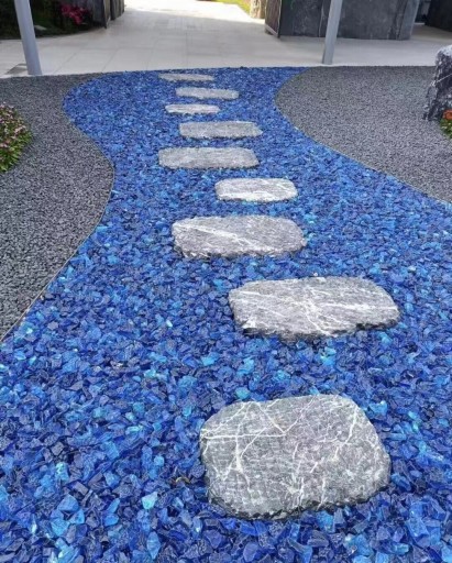 GRYS KAMIEŃ SZKLANY OZDOBNY DEKORACYJNY NATURALNE SZKŁO SKY BLUE 2kg 3-5cm