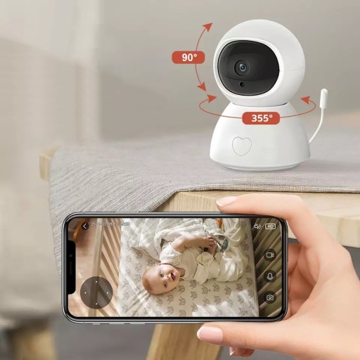 ЭЛЕКТРОННАЯ ВРАЩАЮЩАЯСЯ КАМЕРА НЯНЯ ДАТЧИК ТЕМПЕРАТУРЫ WIFI TUYA SMART PL