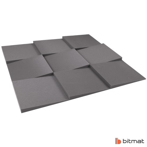 Акустические панели, звукоизоляция, наклонные клинья, 3D-пена, снижающая реверберацию.