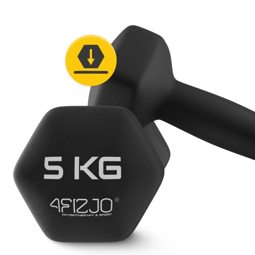 HANTLE DO ĆWICZEŃ HANTELKI WINYLOWE CIĘŻARKI REHABILITACJA FITNESS 2x5 KG