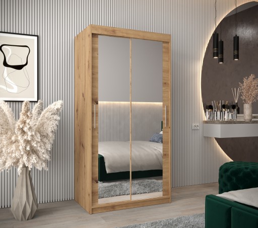 Szafa przesuwna sypialniana z regałami T3 100 cm