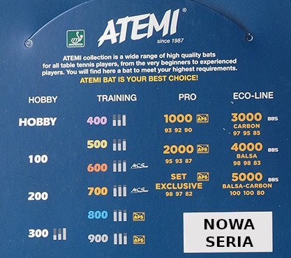 РАКЕТКА ДЛЯ НАСТОЛЬНОГО ТЕННИСА ATEMI 2000 CV PROLINE