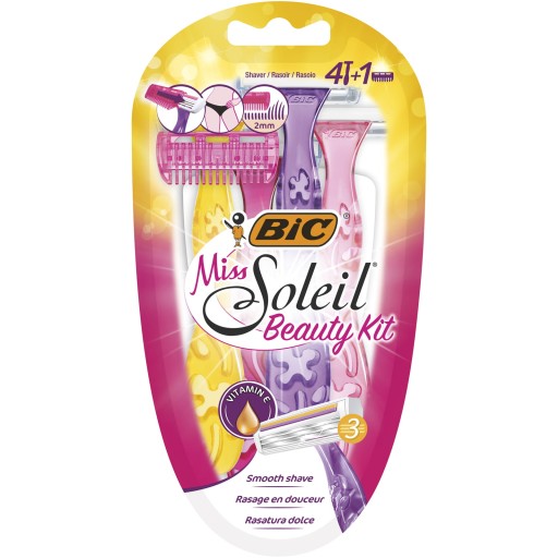 BIC MISS SOLEIL BEAUTY KIT MASZYNKA DO GOLENIA DLA KOBIET ZESTAW x5