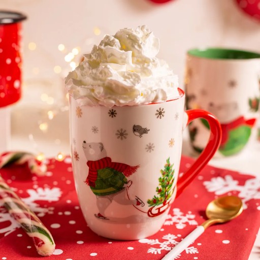Kubek do kawy herbaty porcelanowy Świąteczny Kubek Niedźwiadek 300ml