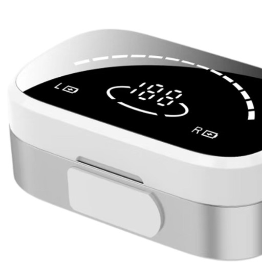 Bluetooth-гарнитура 5.1 с микрофоном и светодиодным экраном Smart Touch Wide K2S, белая
