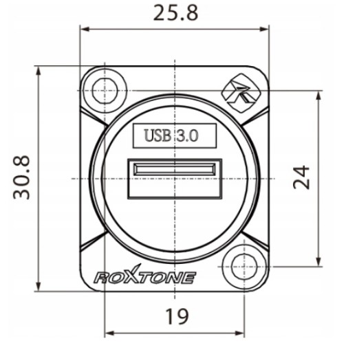 ПЕРЕХОДНАЯ РОЗЕТКА ДЛЯ ПАНЕЛИ ROXTONE RAU3D USB A