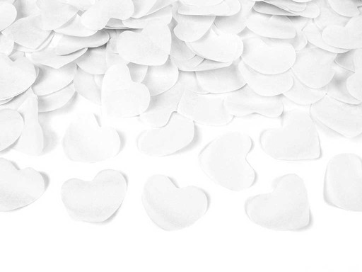 ТРУБКИ КОНФЕТТИ BUTTERFLY HEARTS БЕЛЫЕ микс 4 x 80см СВАДЬБА XXL