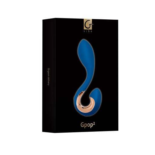 Gvibe - Вибратор Gpop2, стимулирующий женскую точку G и мужскую точку P, синий