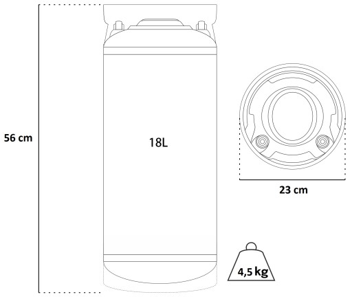 KEG CORNELIUS PO PEPSI BALL LOCK 18л карбонатор для газирования напитка
